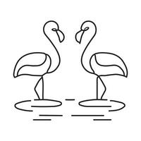 modern enkel två flamingo logotyp design. vektor illustration eps 10. redigerbar stroke.