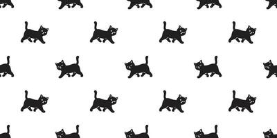 Katze nahtlos Muster Vektor Kätzchen Kattun Gehen Karikatur Schal isoliert Fliese Hintergrund wiederholen Hintergrund Gekritzel Illustration