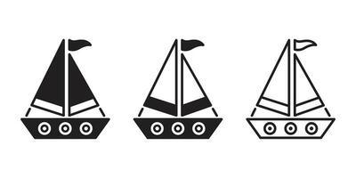 båt vektor fartyg ikon logotyp pirat segelbåt Yacht tecknad serie ankare roder symbol nautisk havs illustration grafisk klotter