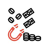 Geld Magnet Vektor Symbol Design, Logo, isolieren auf Weiß Hintergrund