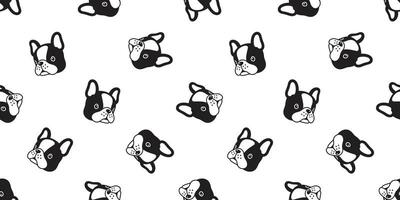 Hund nahtlos Muster Vektor Französisch Bulldogge Kopf Hündchen Rasse Karikatur Schal isoliert Fliese Hintergrund wiederholen Hintergrund Illustration