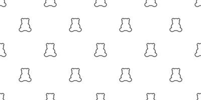 Bär nahtlos Muster Teddy Polar- Bär Vektor Karikatur Schal isoliert wiederholen Hintergrund Fliese Hintergrund Gekritzel Illustration Weiß