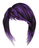 trendig kvinna lila färger . hårstrån kare med frans . skönhet stil . vektor