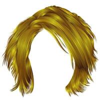 modisch Frau zerzaust Haare hell Gelb Farben . Schönheit Mode . realistisch 3d vektor