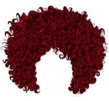 modisch lockig rot Haar . realistisch 3d . kugelförmig Frisur . Mode Schönheit Stil . vektor