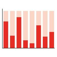 grafisk med röd Färg barer. diagram marknadsföra element, vektor illustration