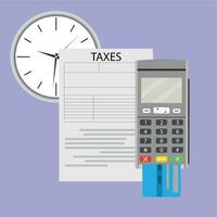 Zeit zu Zahlen Steuern auf Einkommen. irs und MwSt Jahreszeit, Vektor Einkommen MwSt bilden Illustration