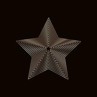 geometrisk gyllene form stjärna linjär. vektor guld design element på svart