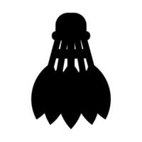 svart silhuett fjäderboll logotyp vektor