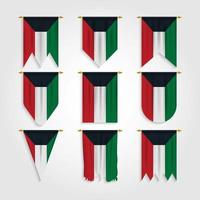 Kuwaits flagga i olika former, Kuwaits flagga i olika former vektor