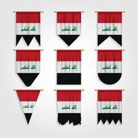 Irak-Flagge in verschiedenen Formen, Flagge des Irak in verschiedenen Formen vektor