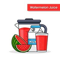 Wassermelone Saft trinken Hintergrund Design Illustration vektor