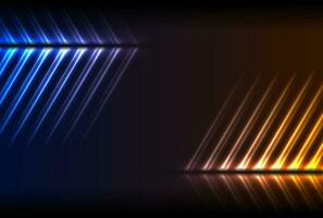 Blau Orange Neon- Laser- Linien Technologie modern Hintergrund vektor