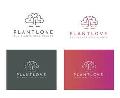 minimal träd logotyp design - träd dag - plantage dag - träd kärlek - växt kärlek vektor