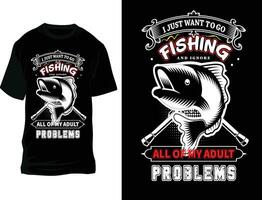 Angeln T-Shirt Design, Fisch, t Hemd Design vektor