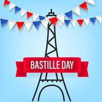 glad bastille dag vektor kort. 14 juli