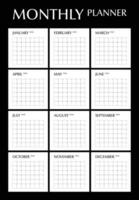 en gång i månaden planerare, minimal design mall. vektor