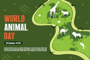 Vektor Welt Tier Tag mit Flora und Fauna Illustration 1.2