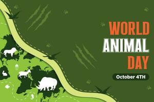 vektor värld djur- dag med flora och fauna illustration 1.6