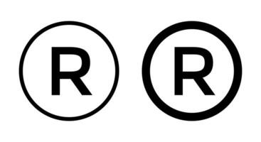 registrerad varumärke ikon vektor. r alfabet tecken symbol isolerat på vit bakgrund vektor