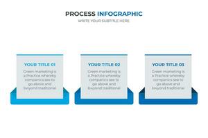 horizontal Prozess Infografik Design mit 3 Optionen oder Schritte Vektor