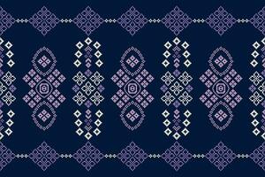 etnisk geometrisk tyg mönster korsa stitch.ikat broderi etnisk orientalisk pixel mönster blå bakgrund. abstrakt, vektor, illustration. textur, kläder, ram, dekoration, motiv, siden tapet. vektor