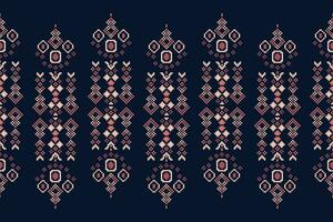 ethnisch geometrisch Stoff Muster Kreuz Stich.ikat Stickerei ethnisch orientalisch Pixel Muster Blau Hintergrund. abstrakt, vektor, illustration. Textur, Kleidung, Rahmen, Dekoration, Motive, Seide Hintergrund. vektor