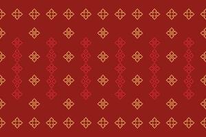 ethnisch geometrisch Stoff Muster Kreuz Stich.ikat Stickerei ethnisch orientalisch Pixel Muster rot Hintergrund. abstrakt, vektor, illustration. Textur, Kleidung, Rahmen, Dekoration, Motive, Seide Hintergrund. vektor