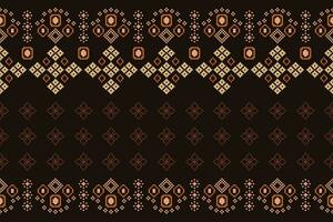 ethnisch geometrisch Stoff Muster Kreuz Stich.ikat Stickerei ethnisch orientalisch Pixel Muster braun Hintergrund. abstrakt, vektor, illustration. Textur, Kleidung, Rahmen, Dekoration, Motive, Seide Hintergrund. vektor