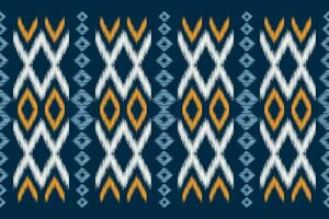 ethnisch Ikat Stoff Muster geometrisch Stil.afrikanisch Ikat Stickerei ethnisch orientalisch Muster Blau Hintergrund. abstrakt, Vektor, Illustration. Textur, Kleidung, Rahmen, Dekoration, Teppich, Motiv. vektor