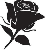 Rose mit Knospe Vektor Silhouette Illustration