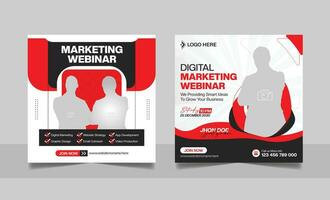 Digital Marketing Agentur Webinar Sozial Medien instagram Post Banner korporativ Geschäft Konferenz Platz Flyer Vorlage vektor