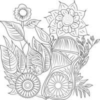 Färbung Seite Blume Muster Hintergrund vektor