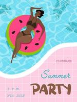 Sommerparty-Poster. Pool-Party. vektor