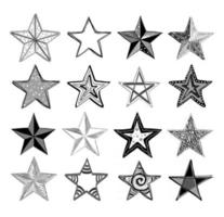 vektor samling av handritade doodle stjärnor.