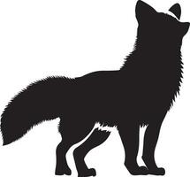 Arktis Fuchs Vektor Silhouette schwarz Farbe