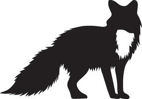 Arktis Fuchs Vektor Silhouette schwarz Farbe