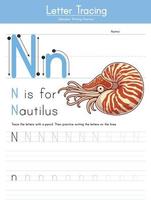 n für nautilus vektor