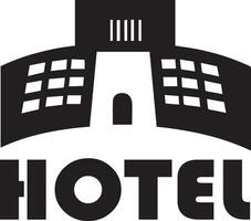 Hotel Logo Vektor Silhouette, Hotel Symbol Vektor