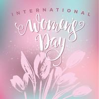 Internationaler Frauentag. Schriftgestaltung mit Blumen vektor