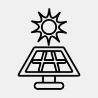 Symbol Solar- Energie Tafel. Ökologie und Umgebung Elemente. Symbole im Linie Stil. gut zum Drucke, Poster, Logo, Infografiken, usw. vektor