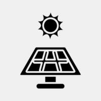 ikon sol- energi panel. ekologi och miljö element. ikoner i glyf stil. Bra för grafik, affischer, logotyp, infografik, etc. vektor