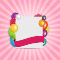 Farbe glänzende Ballons Geburtstagskarte Hintergrund Vektor-Illustration vektor