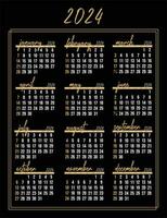 kalender 2024 - Allt månader - nationell högtider. kalender minnes- datum och högtider vektor