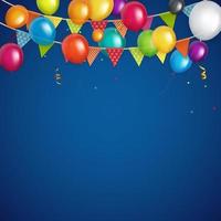 Farbe glänzend alles Gute zum Geburtstag Luftballons Banner Hintergrund Vektor-Illustration vektor