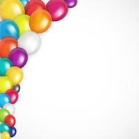 grupp av blank glansig heliumballongbakgrund. uppsättning ballonger för födelsedag, jubileum, fest fest dekorationer. vektor illustration