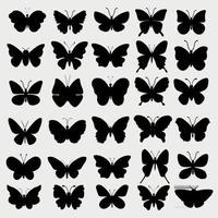 Sammlung von Schmetterlingssilhouetten vektor