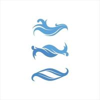 Wasserwellensymbol Vektor abstraktes Logo blauer Ozean und Strand