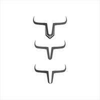 bull horn ko och buffel logotyp huvud djur och symboler mall ikoner app vektor