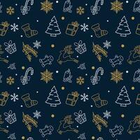 Vektor nahtlos Muster mit Weihnachten Elemente. Hintergrund zum Textil- drucken, Verpackung Papier oder Netz.